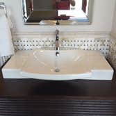 Bathroom vanity backsplash