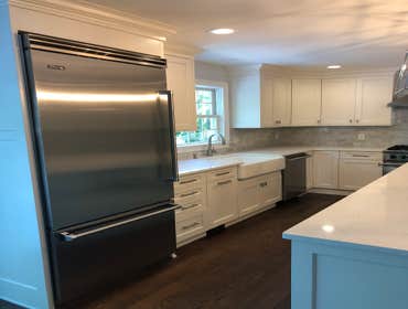 Hillsborough Complete kitchen remodeling, wall modification, kitchen layout, new cabinets from Italy, new hardwood floor, new windows, paint, electrici