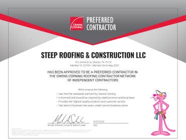 Preferred Contractor Certificates
