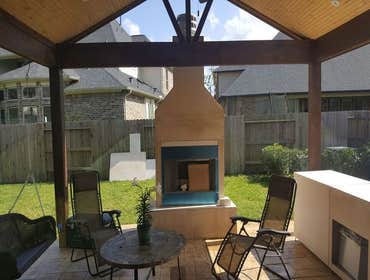 Concrete, Stamped and Stained. Outdoor Kitchens / Firepits