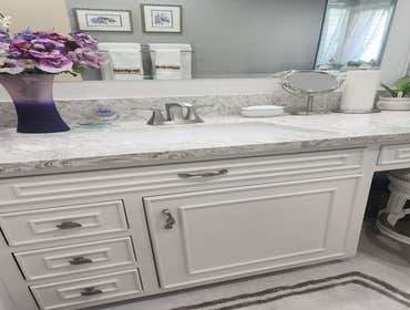 eagle rock bathroom remodeling clean elegant design by home owner . custom vanity all included . beautiful outcome.