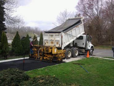 Driveway getting paved