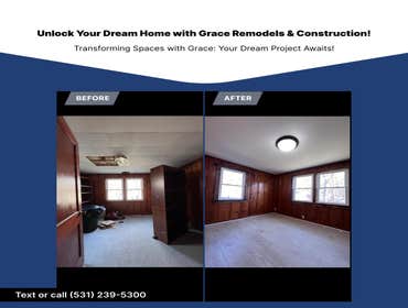 Photos by Grace Remodels & Construction #1 Water damage was cause in the ceiling from a bad roof. We demolished the ceiling then re insulated before ap