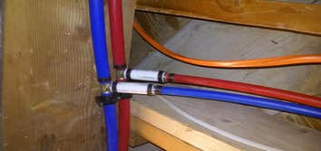 Hot and cold water lines