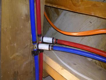 Hot and cold water lines