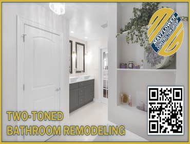 Two-Toned Bathroom Remodeling Watch this time-lapse video to witness how bathroom renovation can change the vibe from dull to a relaxing atmosphere. We