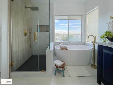 Prime Bathrooms Remodeling 2 Bathroom remodeling, master bathroom after removing a wall separating the bathroom we got a bathroom with freestanding tub