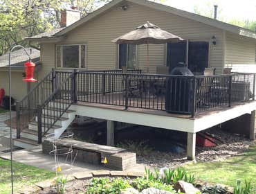 Photos by Custom Home Specialties Inc #2 Timber Tech maintenance free decks with powder coated railings.