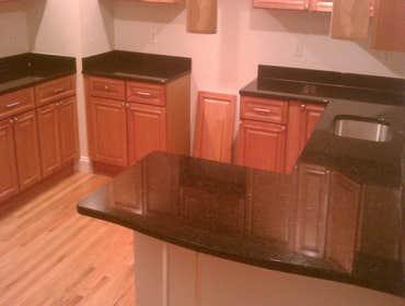 A Custom Design of granite kitchen countertops installation and fabrication. Santana's Marble & Granite is a premier fabricator and installer of kitche