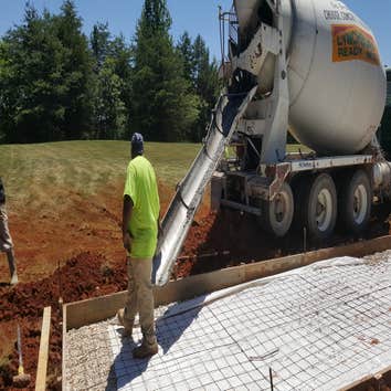 Arrows-VSP Virginia State police-Appomattox concrete pad