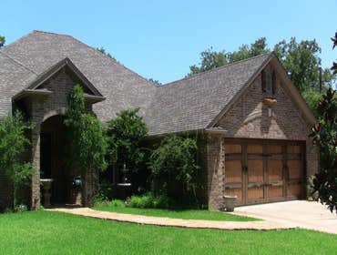 Cedar Garage Door and Backyard Kitchen