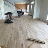 Yardley PA sanding and Finishing Re-sanded prefinish floors stainned and 3 coats waterbase polly