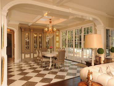 checker board tile floor