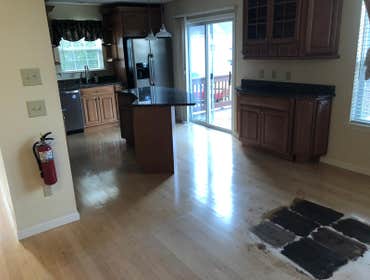 Wall Township, NJ Re-sanded Maple floors
Stained + 3 coats water base polly