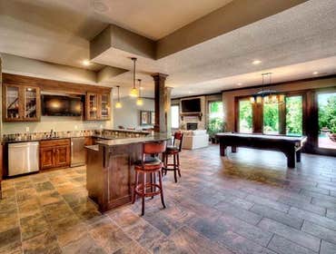 Basement Bar and Pool Table