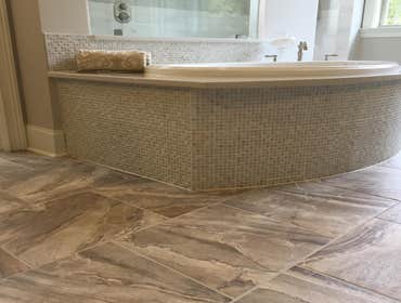 porcelain floor and mosaic
