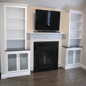 Built-in media cabinets and bookcases