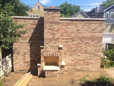 Custom Garage with Fire pit and New Stone Porch,
