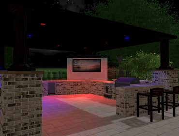 3D Design & Build Back Yard Pool & Living Space Design