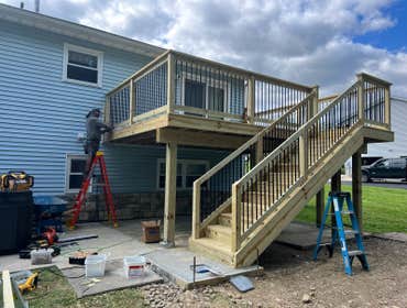 New pressure treated deck