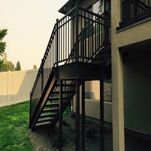 stairway, railing and steps