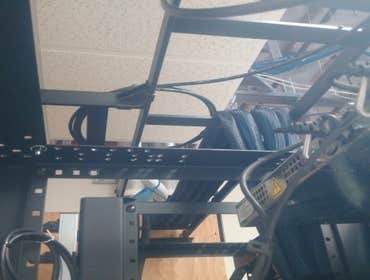 Ladder rack support 2-post and 4-post racks in the MDF Room