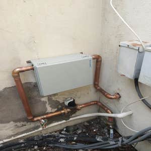 Photos by Sloan Plumbing #3 Installed a Moen Pro Flow Smart Water Monitor and automatic shutoff system on the homes main water line. Scope included...