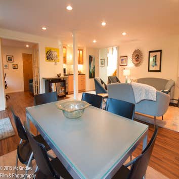 A Mid Century Transformation From dark and dreary, to light and welcoming. With a simple 10' addition this renovation created a spectacular lower level