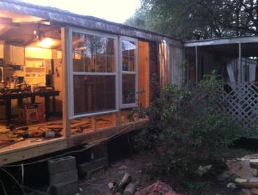 Photos by Steve Burnsed General Contracting #6 Took out kitchen wall reframed and added 3 windows and T-111 siding