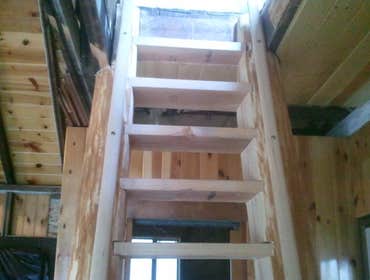 Cameron Cattanach Project this cabin had a pull down ladder that was in really bad shape
so i talked to the owner of the property and suggested that 