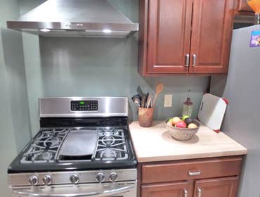 New cabinets & butcher block