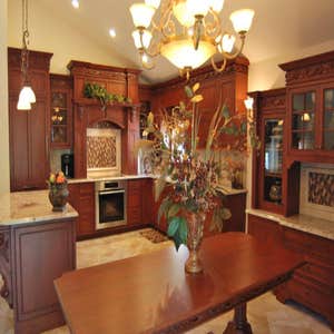 Viars residence Staten Island NY We created, thru the design of Independent Kitchen & Bath, a beautiful Cherry Kitchen and Matching Dining room...