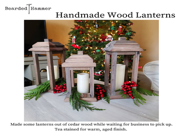 Lanterns out of cedar wood for my wife. Another Pinterest project.
