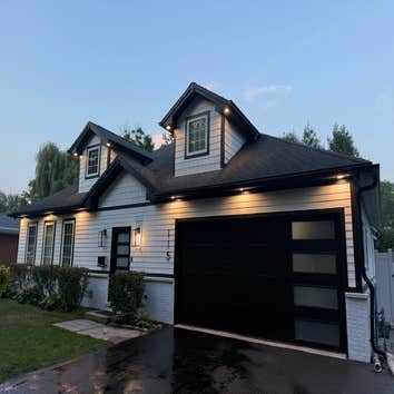 Photos by Lmlk Inc #1 Exterior architectural lighting installation completed for a residential property. Recessed LED fixtures were installed in the so