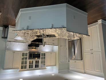 Kitchen restoration from water damage. Modified kitchen island with new countertops