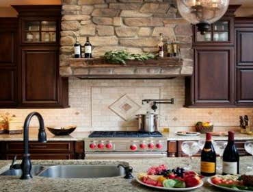 Bucks County Kitchen Renovation The stone hood high lights this Bucks County Kitchen