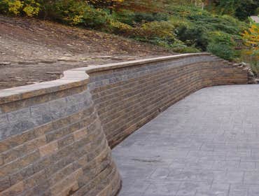 Retaing wall & stamped concret