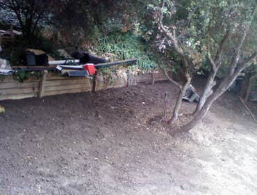 before retaining wall