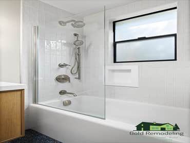 Photos by GOLD Remodeling Inc Job in progress Bathroom remodel, reconfigure layout and maximize space !!