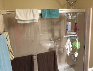 "Before" shower