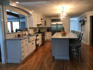 Kitchen and Island, Brighton Inset cabinets, Cape Cod