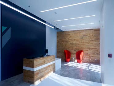 Reception Desk and Backsplash
