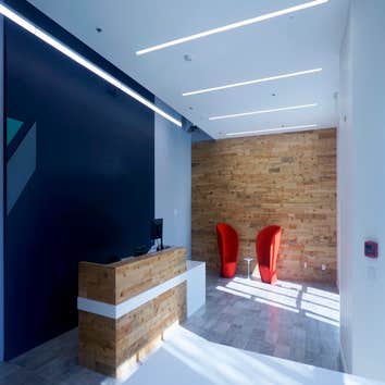 Reception Desk and Backsplash