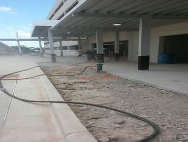 sandblasted curb and side walk