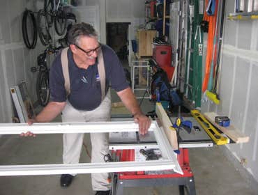 Karl Epple Project a.) Preping a shutter frame onsite in San Jose
b.) Draperies in Danville
c.) Skylight roller shade in Berkeley
d.) Wovan Woods in Me