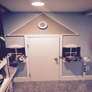 indoor playhouses Custom Indoor playhouses. A client with 2 small children wanted an indoor play area. This made these little girls very happy!