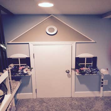 indoor playhouses Custom Indoor playhouses. A client with 2 small children wanted an indoor play area. This made these little girls very happy!