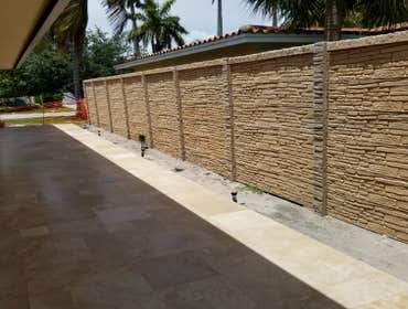 Photos of precast concrete fence projects Precast concrete fences are the best for strength and long term solution to privacy fences. Low maintenance, 