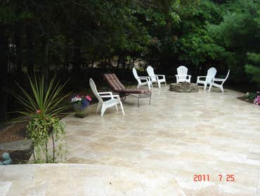 Backyard patio with firepit Backyard patio with firepit