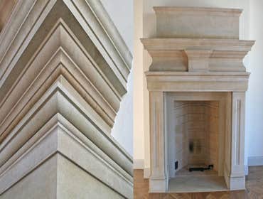 Limestone Fireplace